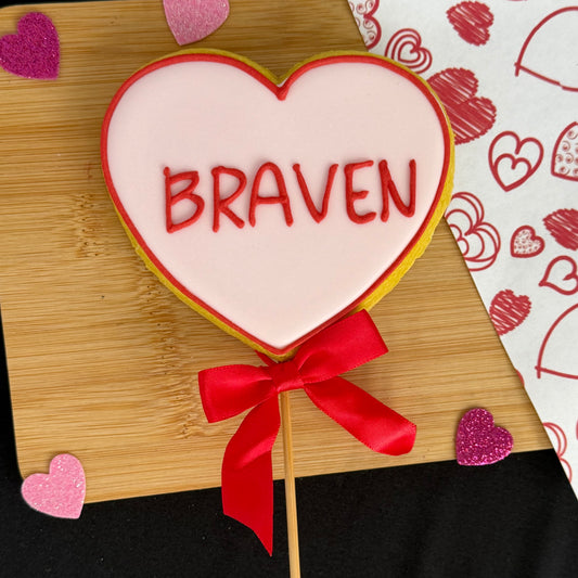 Personalized heart lollipop